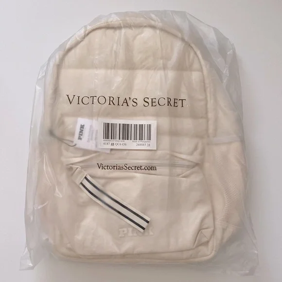 Victoria’s Secret Pink Quilted Puffer Backpack in White Shell - Picture 10 of 10